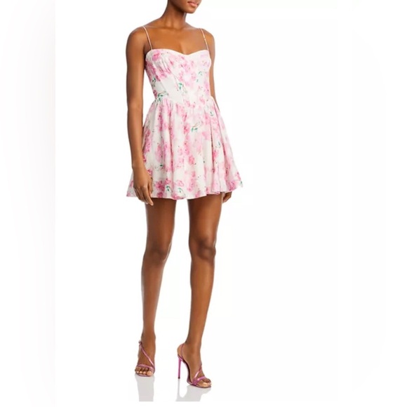 Bardot Dresses & Skirts - Bardot Elsie Corset Floral Pink and White Mini Dress size XXL (12)